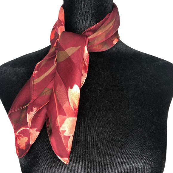 Burgundy Floral Scarf - Picture 2 of 7